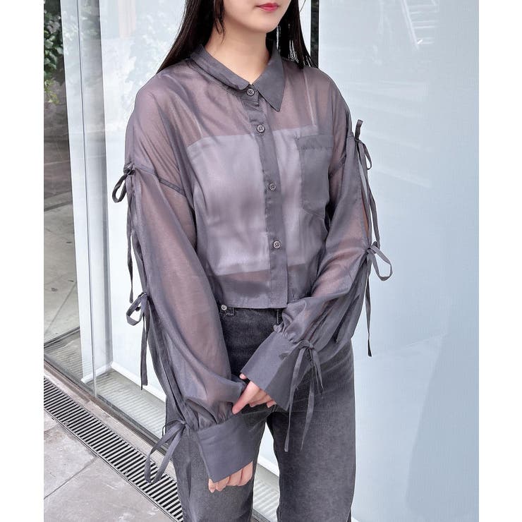 袖リボンラメシアーショートシャツ | INGNI  | 詳細画像20 