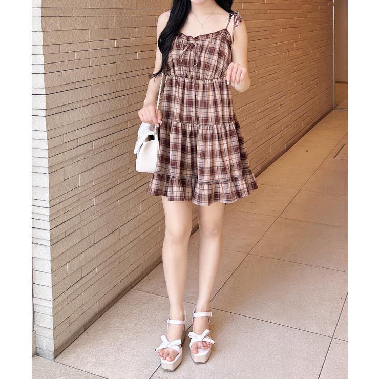 GANNI チェック柄ティアードミニワンピース GANNI チェック柄ティアードミニワンピース 美品】 Ganni
