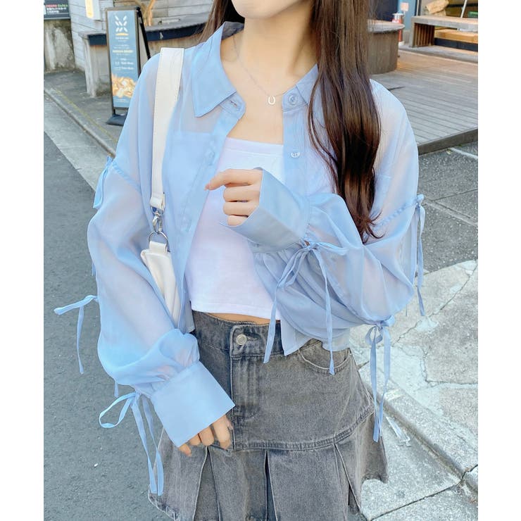 袖リボンラメシアーショートシャツ | INGNI  | 詳細画像22 