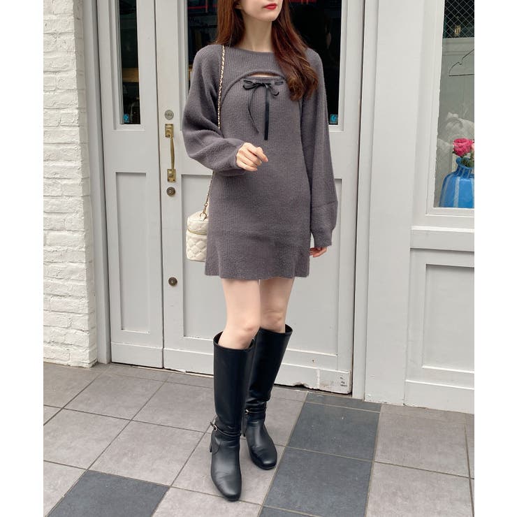 12Gフェザーデコルテオープンニットワンピ | INGNI  | 詳細画像13 