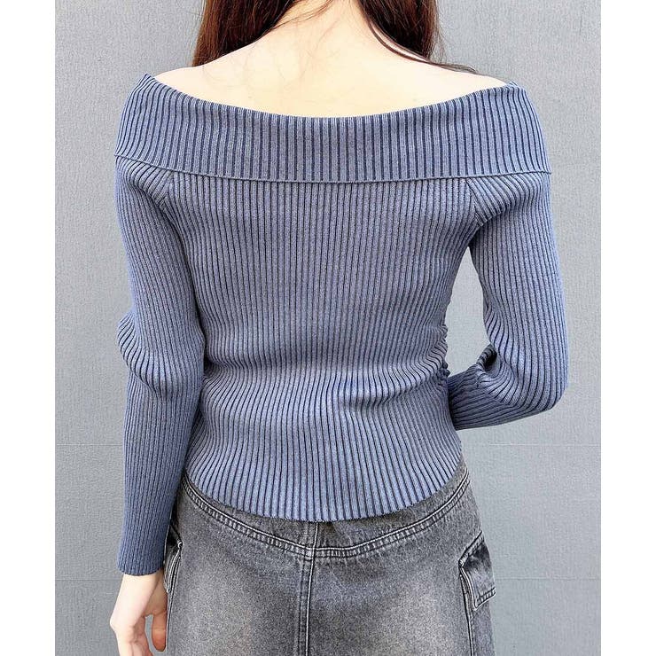 12G衿付オフショルフロントZIPニットカーディガン | INGNI  | 詳細画像23 