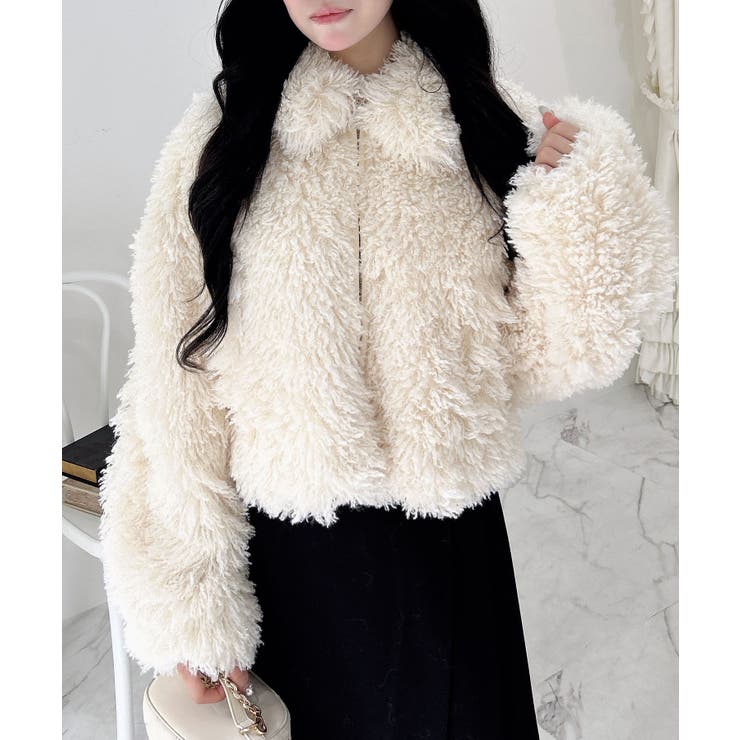 新品タグ付き プードルファーブルゾン ステンカラーフロント.ZIPプードルファーブルゾン[品番：INGW0011099