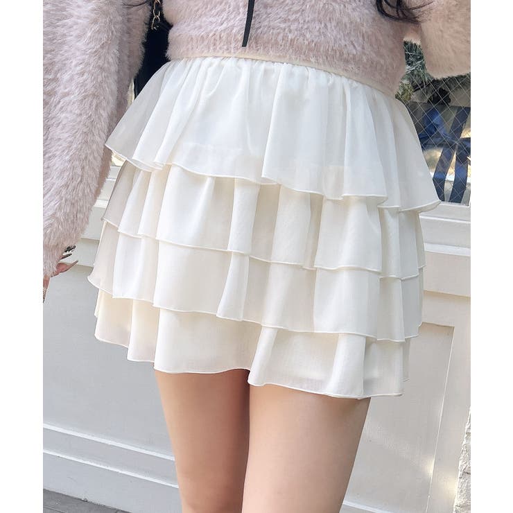 オフホワイト | シアーフリルミニスカパン | INGNI 