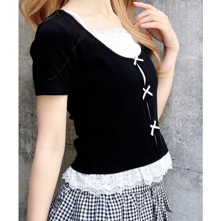 レイヤード前リボンリブTOPs | INGNI  | 詳細画像24 