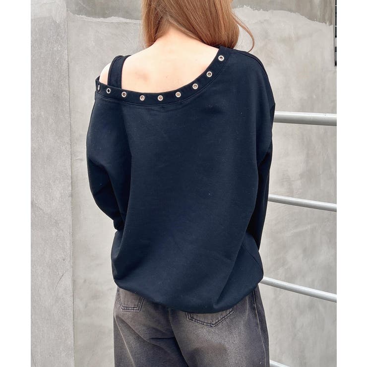 ハトメオフショルロゴ裏毛TOPs | INGNI  | 詳細画像3 