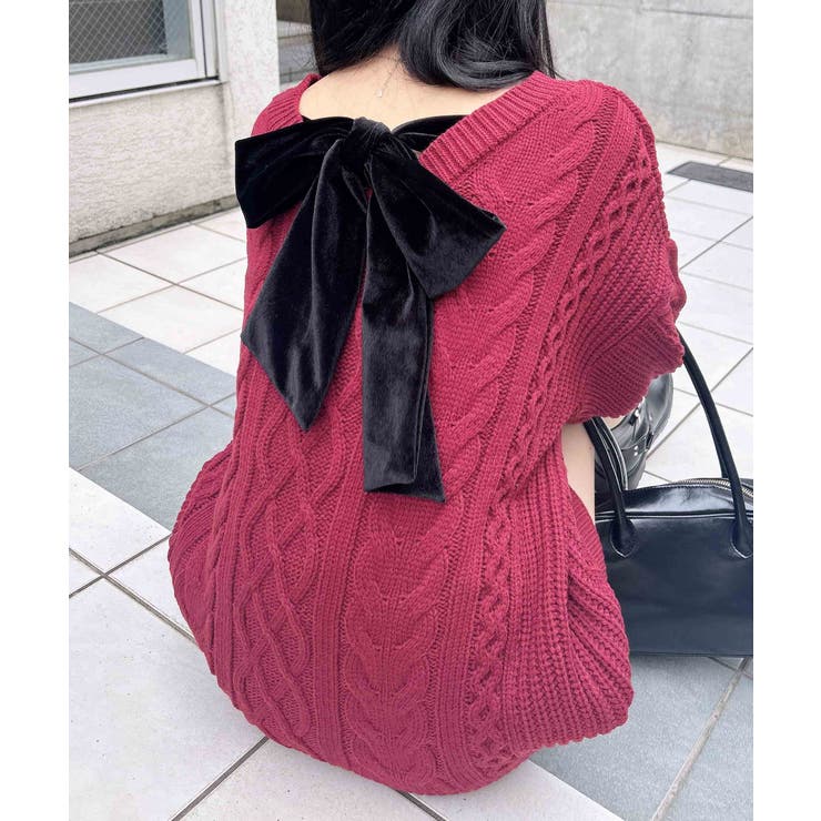 5G Backベロアリボンケーブルチュニックニット | INGNI  | 詳細画像26 