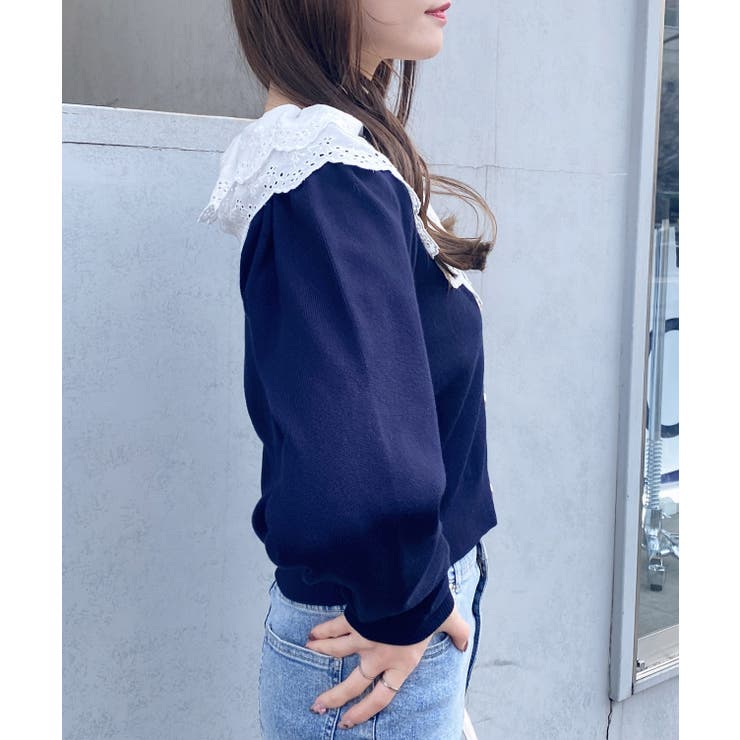 12Gレースフリル衿ニットカーディガン | INGNI  | 詳細画像10 