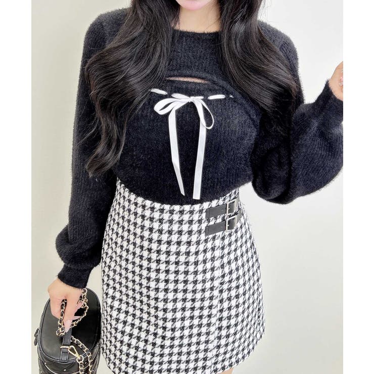 12Gフェザーリブ デコルテオープンリボンニット | INGNI  | 詳細画像8 