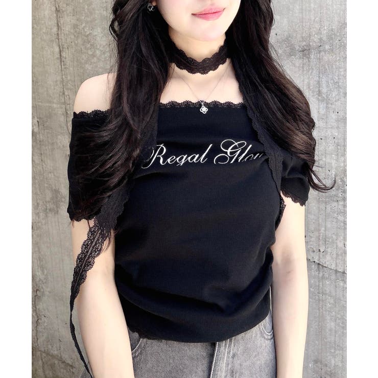 レースチョーカー付リブトップス | INGNI  | 詳細画像1 