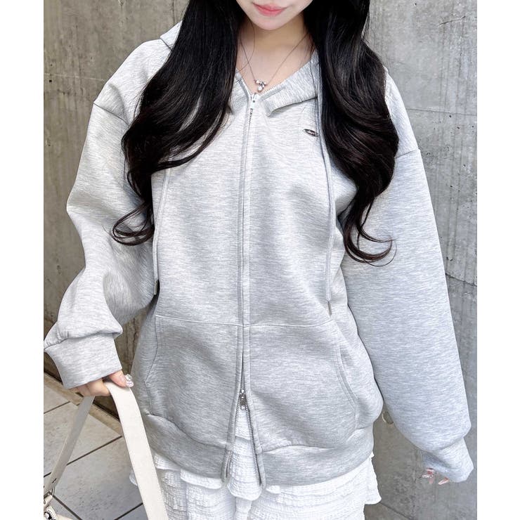 胸プレート付ダンボールダブルZIPパーカー | INGNI  | 詳細画像15 