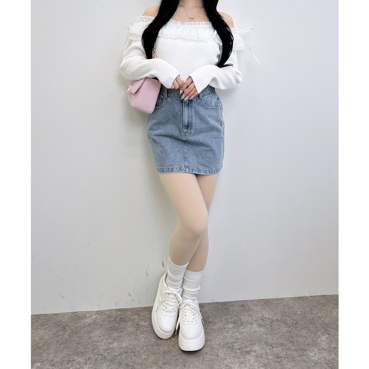 Backリボンデニムタイトミニスカート | INGNI  | 詳細画像6 