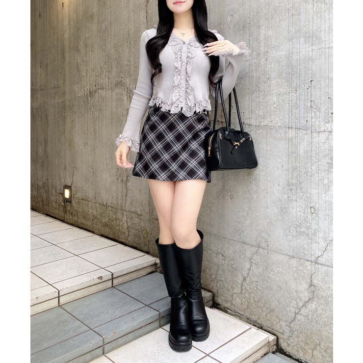 12Gフリルレースドッキングリブニットカーディガン | INGNI  | 詳細画像14 