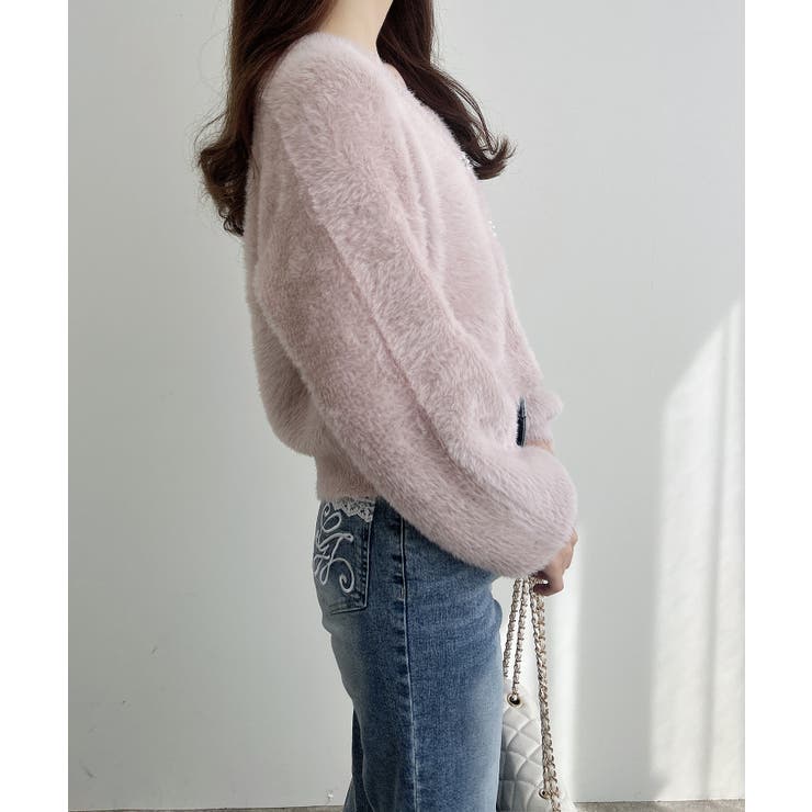 5Gレース付フェザーニットカーディガン | INGNI  | 詳細画像9 