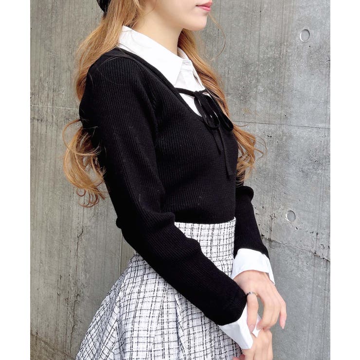 12G SHドッキングフロントリボンニット | INGNI  | 詳細画像4 