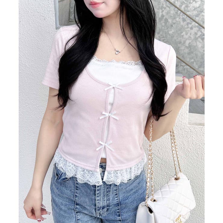 レイヤード前リボンリブTOPs | INGNI  | 詳細画像14 