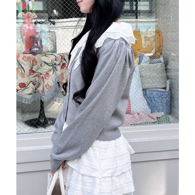 12Gレースフリル衿ニットカーディガン | INGNI  | 詳細画像17 