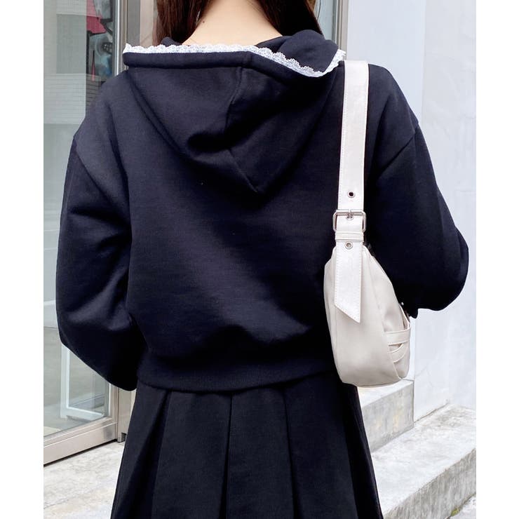 レース付胸ロゴ裏毛ショートZIPパーカー | INGNI  | 詳細画像27 