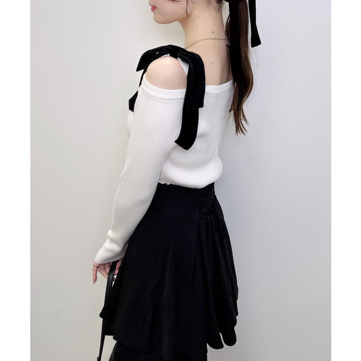 12G肩ベロアリボンニット | INGNI  | 詳細画像4 