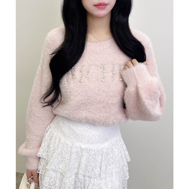 7Gパールビジューロゴフェザーニット | INGNI  | 詳細画像14 