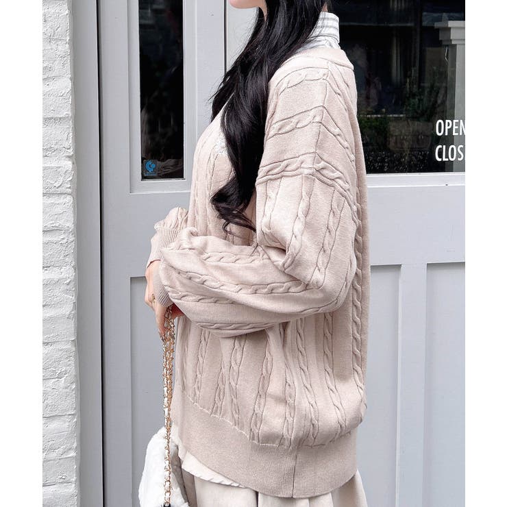 12GシャツドッキングVネックケーブルニット | INGNI  | 詳細画像15 