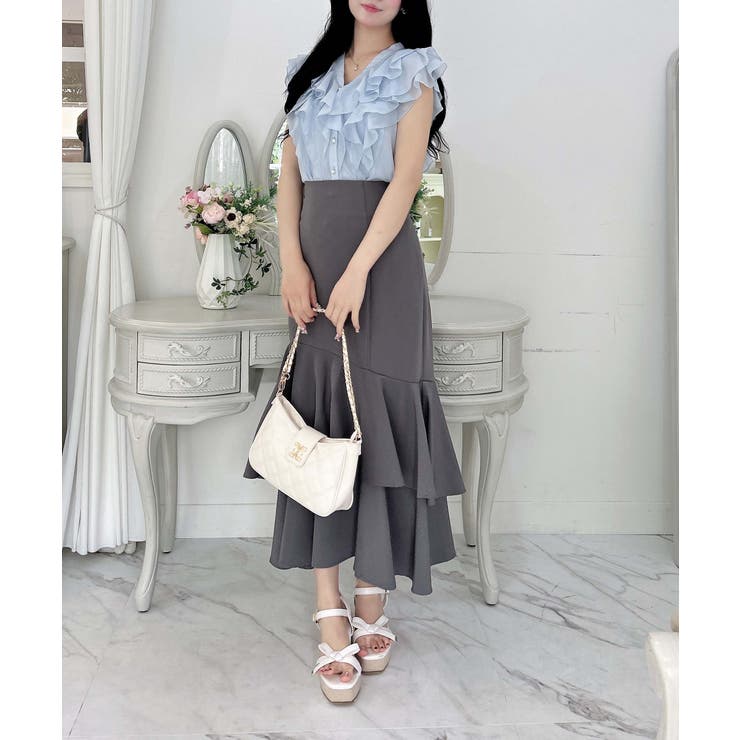 フリルシアーノースリブラウス[品番：INGW0010915]｜INGNI （イング