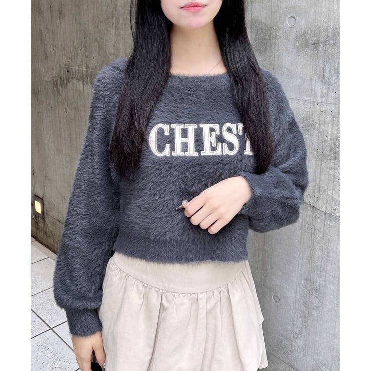 7Gオフショルレザー貼付ロゴシャギーニット | INGNI  | 詳細画像9 