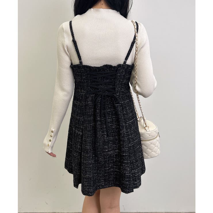 バックレースアップツイードミニキャミワンピ | INGNI  | 詳細画像10 