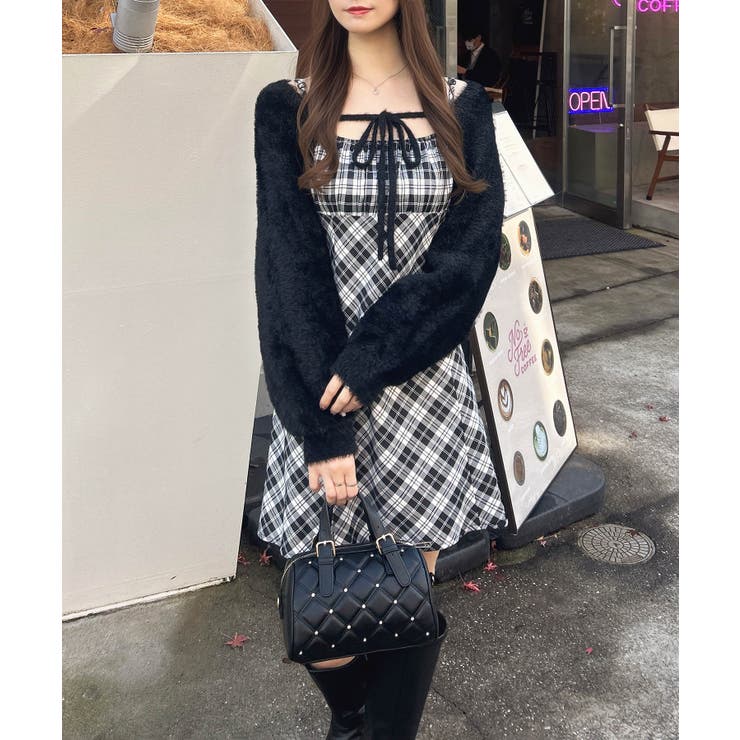 7Gフェザーボレロニット+CK柄ミニキャミワンピ | INGNI  | 詳細画像13 