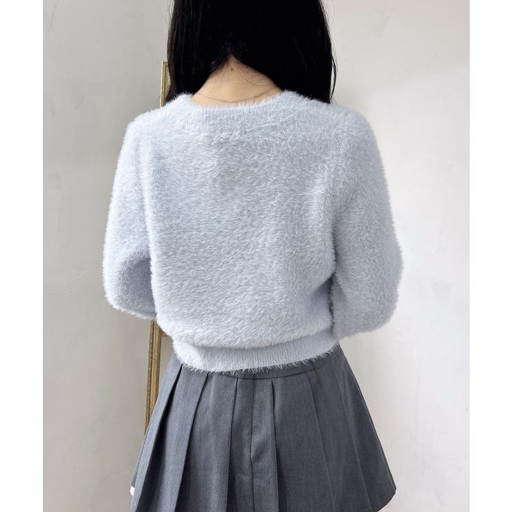 【WEB限定アイテム】Vネックリボン釦フェザーニットカーディガン | INGNI  | 詳細画像25 