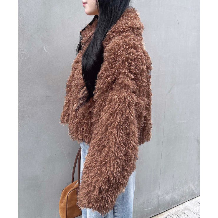 ステンカラーフロント.ZIPプードルファーブルゾン[品番：INGW0011099