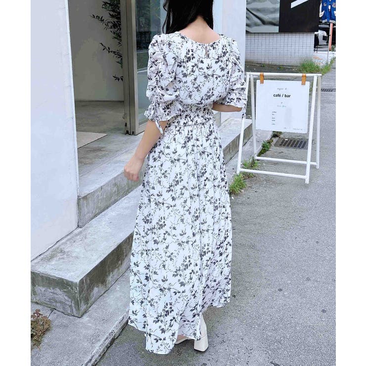 ウエストシャーリング花柄シフォンOP[品番：INGW0010235]｜INGNI