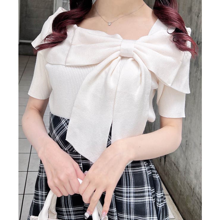 12Gリボンオフショル半袖ニット | INGNI  | 詳細画像14 