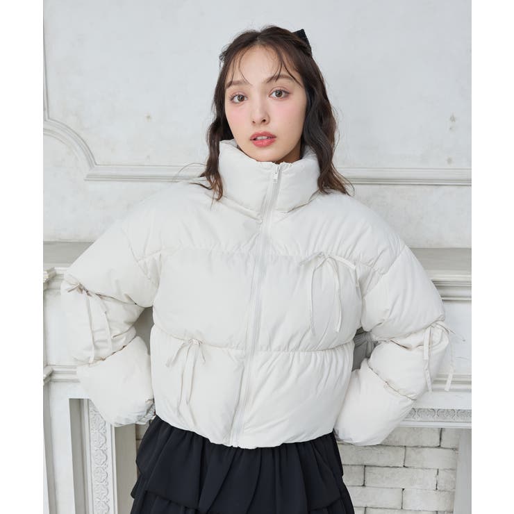 オフホワイト | リボン付きエコダウン | INGNI 