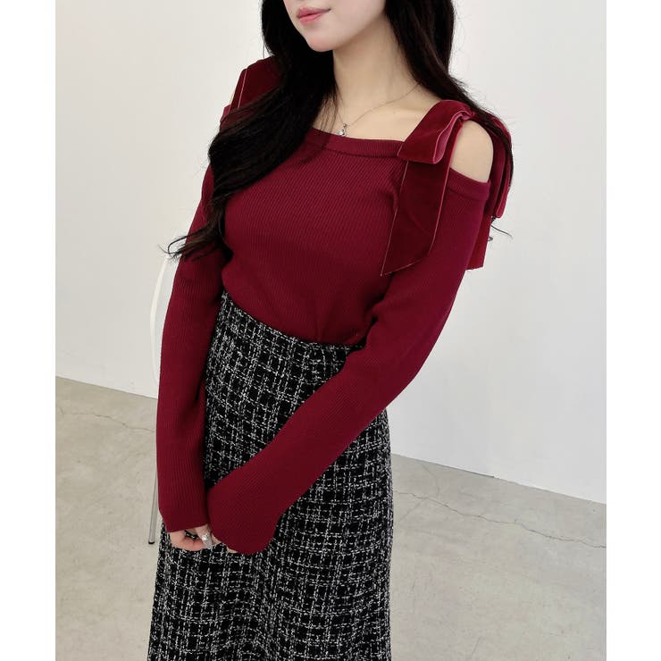 12G肩ベロアリボンニット | INGNI  | 詳細画像15 