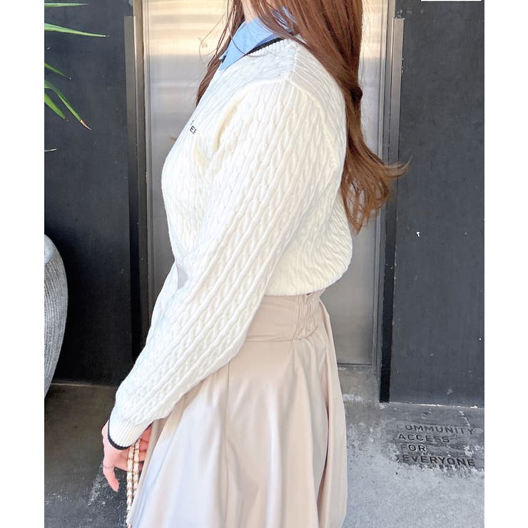 シャツ衿付ケーブルニット | INGNI  | 詳細画像7 