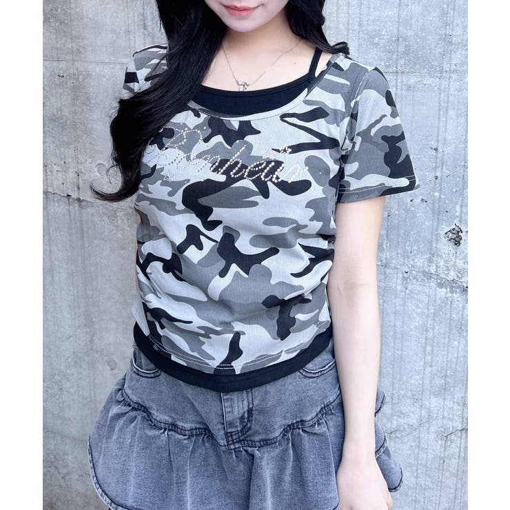 メイサイレイヤードラインストーンロゴTOPs | INGNI  | 詳細画像2 