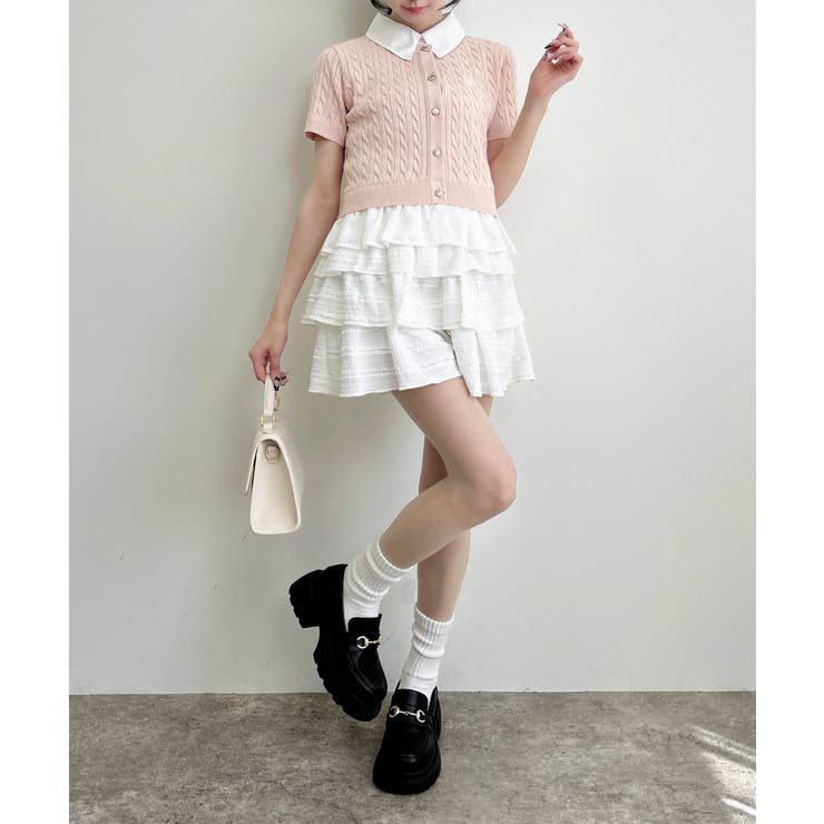 12Gケーブル柄 裾シャツ出し半袖ニット | INGNI  | 詳細画像21 