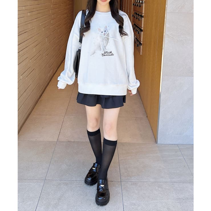 装飾リボン付ねこ裏毛トップス | INGNI  | 詳細画像13 