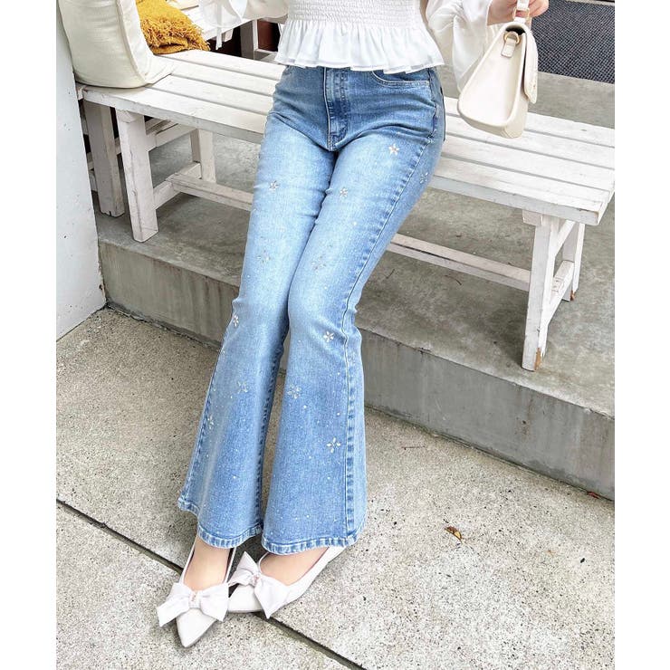 ビジュ付フレアデニムパンツ | INGNI  | 詳細画像8 