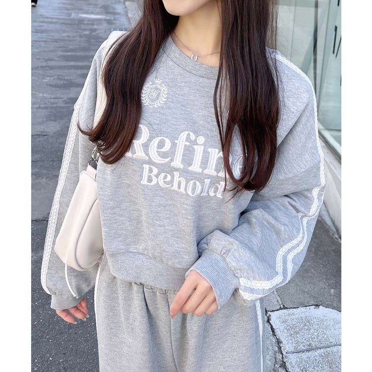 袖レースラインショート裏毛トップス | INGNI  | 詳細画像15 