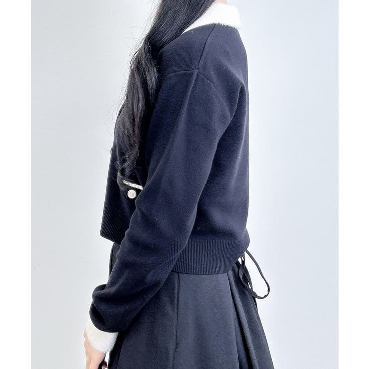 12Gフェザー衿配色ニットカーディガン | INGNI  | 詳細画像4 