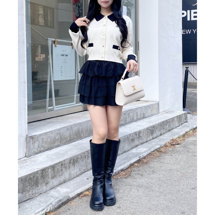 12G衿付配色金釦ニットカーディガン | INGNI  | 詳細画像6 