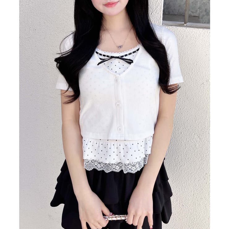 キャミドットカーデレイヤードトップス | INGNI  | 詳細画像1 