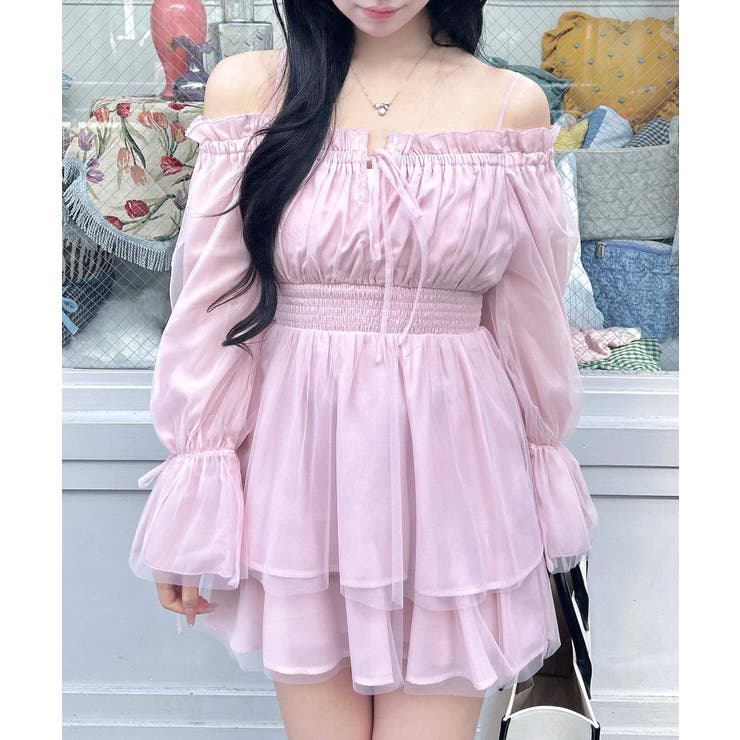 チュールオフショルミニワンピ | INGNI  | 詳細画像9 