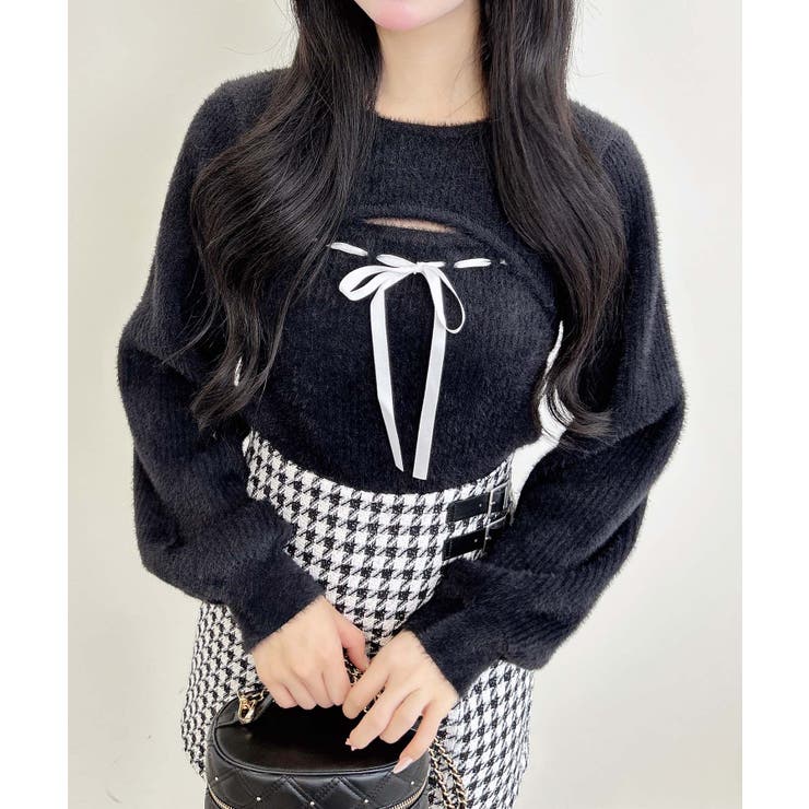 12Gフェザーリブ デコルテオープンリボンニット | INGNI  | 詳細画像9 