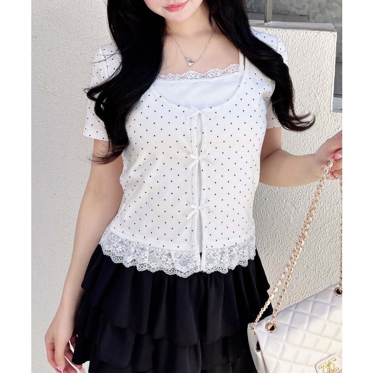 レイヤード前リボンリブTOPs | INGNI  | 詳細画像7 