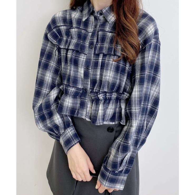 フリルチェック柄ショートシャツ[品番：INGW0011074]｜INGNI （イング