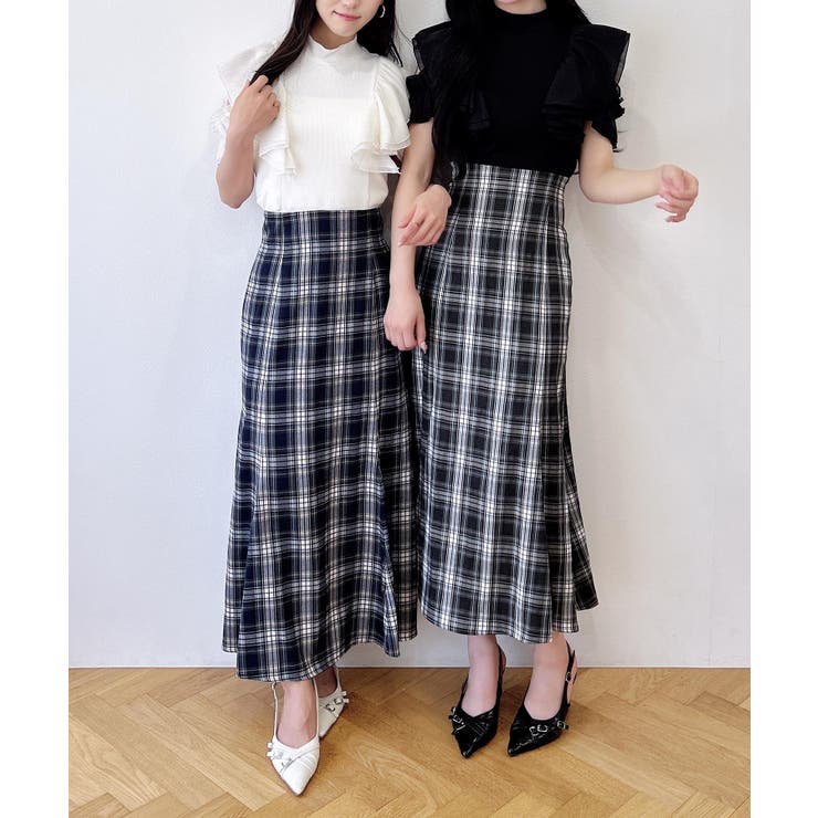 チェック柄ドッキングワンピース[品番：INGW0010993]｜INGNI