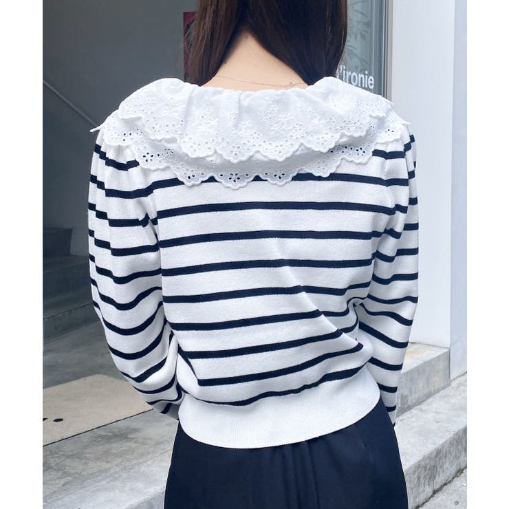 12Gレースフリル衿ニットカーディガン | INGNI  | 詳細画像5 