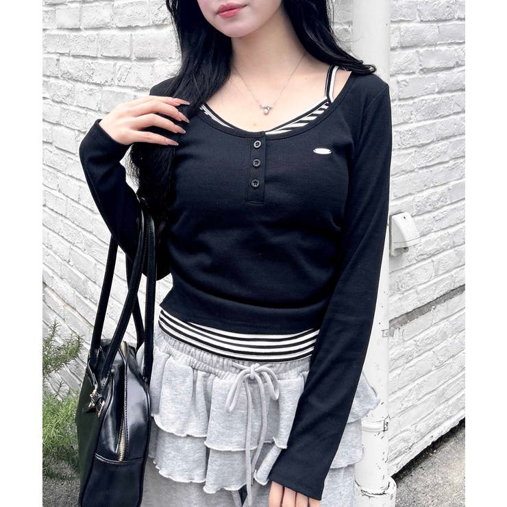 胸プレート付レイヤード風TOPs | INGNI  | 詳細画像1 